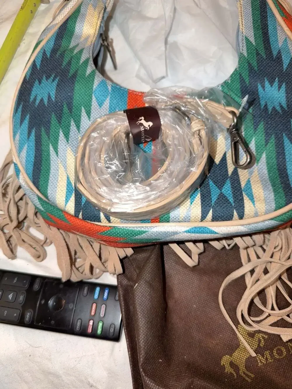 Montana West Southwestern Print Fringe‎ Hobo Bag MW1286-6366 TQ